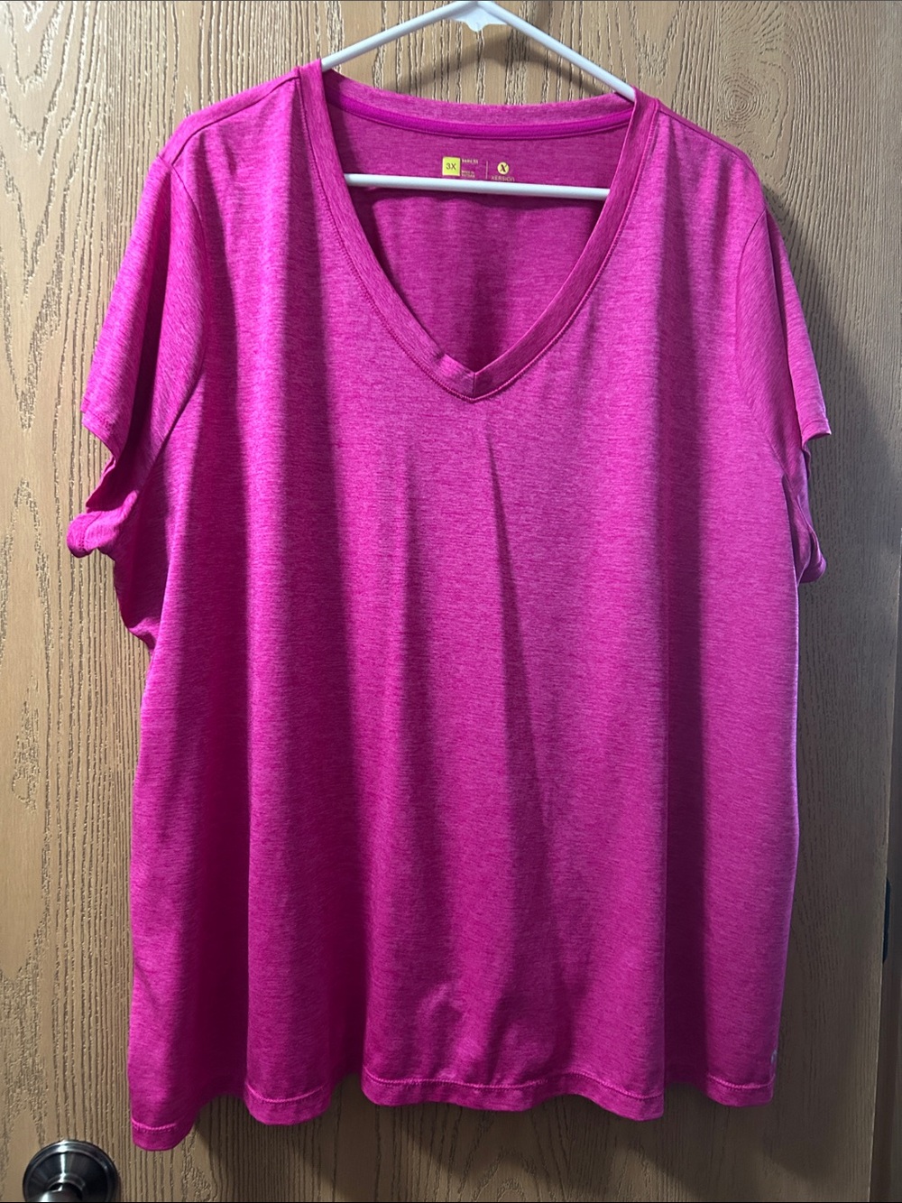 Xersion V-Neck Short Sleeve Top - Hot Pink